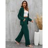 WhizMax Women Two Piece Casual Outfits Y2K Loungewear Pleated Wide Leg Pants Long Sleeve Button Down Shirt Streetwear Set - 3 of 4