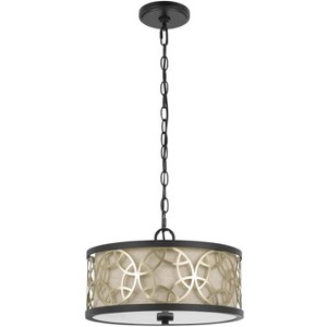 Cal Lighting 60W X 2 Carmel 2 Light Metal 2 In 1 Semi-Flush / Pendant Chandelier - Rust/Antique Brass - 1 of 2