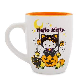 Silver Buffalo Sanrio Hello Kitty Pumpkin Patch Jumbo Curved Ceramic Latte Mug | Hold 25 Ounces