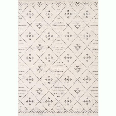 Mark & Day Nekkeveld 5'x7' Rectangle Woven Indoor Area Rugs Light Gray: Stain-Resistant, Pet Friendly, Trellis Pattern