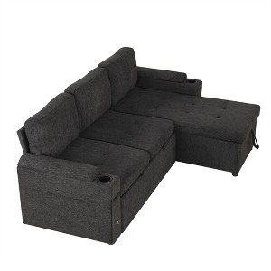 TiramisuBest 83.5" L-shaped Sofa Couch Convertible Sofa Bed Sectional Sofa with Ample Storage Space, Modular Sectional Sofa with Storage, Si - 1 of 4