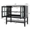 NicBex 36" Freestanding Vanity with Textured Glass Doors & Open Shelf, Modern Bathroom Vanity with Ceramic Sink, Waterproof Painted Finish - 2 of 4