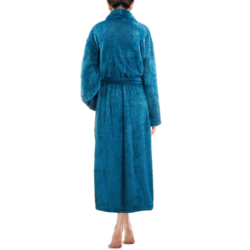 PAVILIA Premium Womens Plush Soft Robe Fluffy Warm, Fleece Faux Shearling Shaggy Bathrobe, 2 of 9