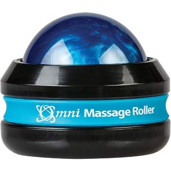 Core Products Omni Massage Ball Manual Roller Massager for Self Massage Therapy Tool, Black Cap - Blue