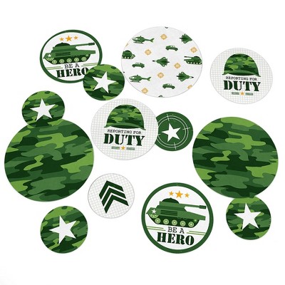 Big Dot of Happiness Camo Hero - Army Military Camouflage Party Giant Circle Confetti - Party Decorations - Large Confetti 27 Count