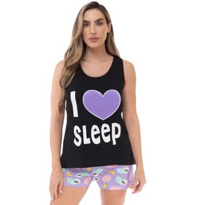 Just Love Womens Tank & Short Cute Pajama Set - Ribbed PJ Sets Sleepwear Loungewear - 1 of 3