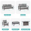 Sonkuki Patio Sofa Set with 45'' Fire Pit Table, All-Weather PE Rattan Wicker Patio Conversation Couch with Cushion - 3 of 4