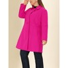 Agnes Orinda Women's Plus Size Notched Lapel Single Breasted Back Split Winter Long Pea Coats - 2 of 4