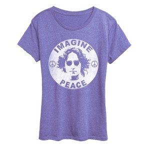 Women's - John Lennon - Lennon Imagine Peace Short Sleeve Graphic T-Shirt - 1 of 3