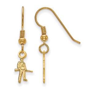 Black Bow Jewelry 14k Yellow Gold Plated Sterling Silver West Virginia Mountaineers NCAA Dangle Earrings - 1 of 3