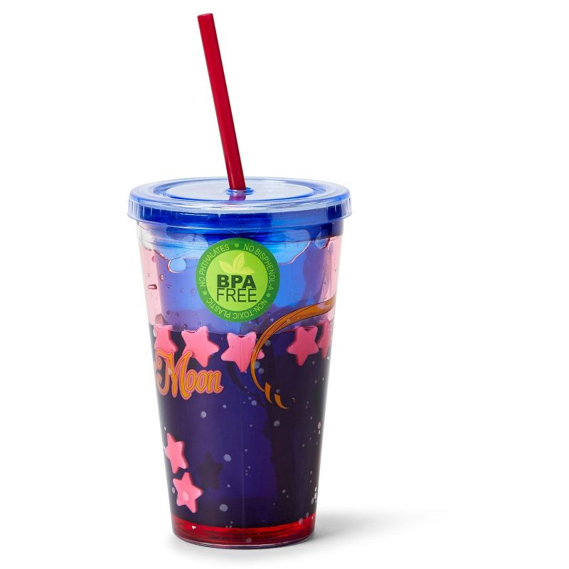 Just Funky Sailor Moon Confetti Plastic Tumbler Cup With Lid & Straw | Holds 16 Ounces, 3 of 7
