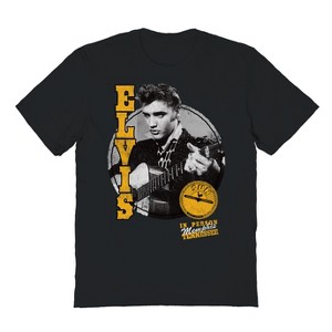 Sun Elvis Men's Struming Elvis Short Sleeve Graphic Cotton T-Shirt - 1 of 3
