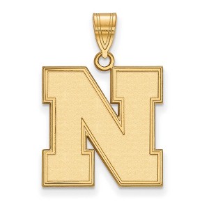 Black Bow Jewelry 14k Yellow Gold Nebraska Cornhuskers NCAA Large Pendant - 1 of 3