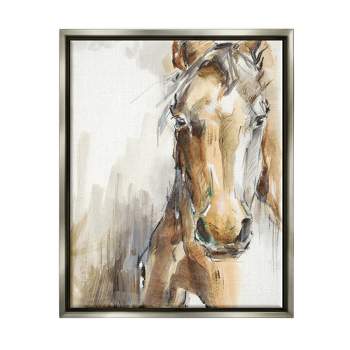 Stupell Industries Horse Portrait Orange Brown Animal Watercolor Painting