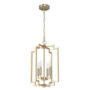 Hunter Fans 14" Zoanne Ceiling Light Pendant Alturas Gold Finish - 4 Bulb Dimmable Glam Fixture for Indoor Spaces - 1 of 1
