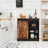 Costway Kitchen Buffet Storage Cabinet Sideboard w/Sliding Barn Door Wine Rack - 3 of 4