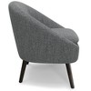 Storm Fabric Mid-Century Modern Accent Chair with Solid Rubberwood Frame, Removable Cushioned Seat and Angled Legs - 3 of 4