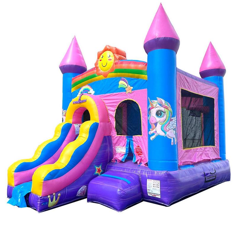 Pogo Bounce House Crossover Bounce House with Slide, No Blower, 1 of 6