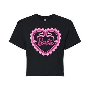 Women's - Barbie - Coquette Heart Cropped Graphic T-Shirt - 1 of 4