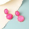 SOHI Women's Fuscia Pink Pebbly Drop Earrings - 2 of 4
