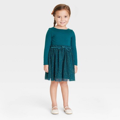 Toddler Girls' Tulle Long Sleeve Dress - Cat & Jack™ Green