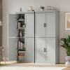 Homhougo Pantry Cabinet, Freestanding Kitchen Pantry Storage Cabinet,70" Cupboard, Tall Storage Cabinet with Doors Gray - 3 of 4