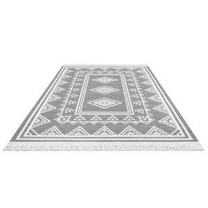 COZONY Vintage Geometric Tassel Area Rug with Non-Slip Backing - 1 of 4