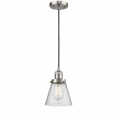 Cone - 1 Light Cord Hung Mini Pendant In Industrial Style-8 Inches Tall and 6 Inches Wide