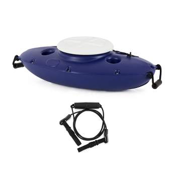 CreekKooler 30 Quart Floating Insulated Beverage Cooler Pull Behind Kayak Canoe with 8 Foot Adjustable Position Floating Cooler Tow Behind Rope Strap
