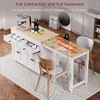 75"W Rolling Kitchen Island Kitchen Storage Cart on Lockable Wheels with Extendable Dining Table, Spice Rack, 2 Drawers and 4 Door Cabinet-ModernLuxe - 3 of 4