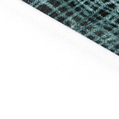 8' Teal Blue And Ivory Round Abstract Washable Indoor Outdoor Area Rug