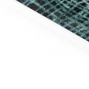8' Teal Blue And Ivory Round Abstract Washable Indoor Outdoor Area Rug - 1 of 4