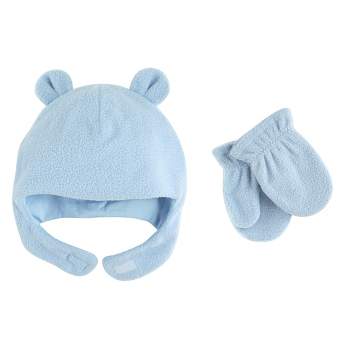 Luvable Friends Toddler Boy Beary Cozy Hat and Mitten Set 2pc