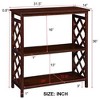 PAGED 31.5" Console Table with 2 Storage Shelves, Fence-Shape Stability Entryway Sofa Table, 3-Tier Entryway Table, Open Bookshelf Bookcase - 2 of 4