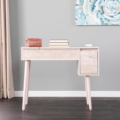 Harzen Sleek Black Vanity Desk with Hidden Storage and Flip-Up Mirror
