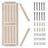 Karl Home 48 in. x 84 in. 2-Panel Wood Primed K-Shape MDF Interior Sliding Barn Door with Hardware Kit - 4 of 4