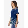 Woman Within Plus Size Lattice-Detail Cold-Shoulder Tee - 4 of 4