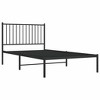 vidaXL Black Metal Twin Bed Frame with Headboard, Heavy-Duty, Under-Bed Storage, No Mattress - 2 of 4