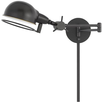 Cal Lighting WL-2924-DB Transitional One Light Swing Arm Wall Lamp from Linthal Collection in Bronze/Dark Finish, 27.00 inches