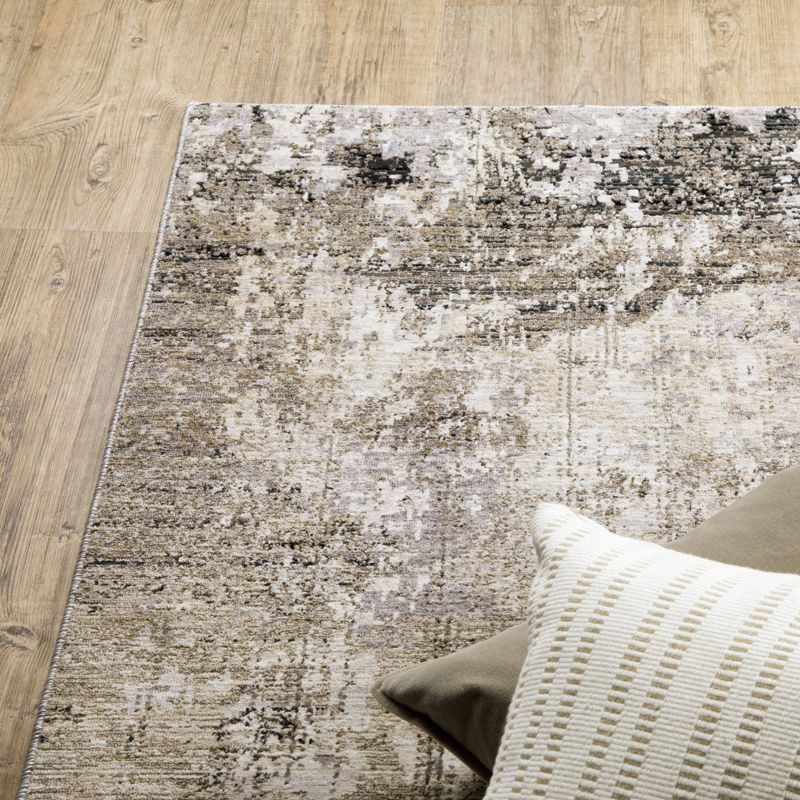 Nirvan Distressed Abstract Indoor Area Rug Beige/Gray - Captiv8e Designs, 5 of 9