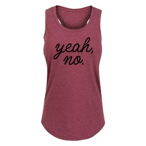 Women's - Instant Message - Yeah No Graphic Racerback Tank - 1 of 4