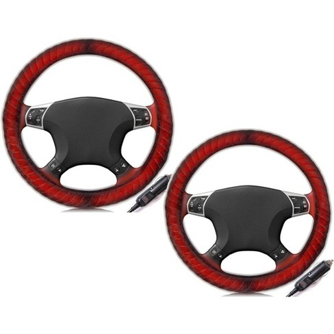 Zone Tech Car Steering Wheel 12v Heated Cover 2 Pack - Classic Black  Premium Quality Ultra Comfortable 12v Vehicle Heated Wheel Protector :  Target