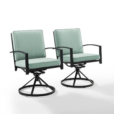 Kaplan 2pk Outdoor Dining Chair Mist/Oil Rubbed Bronze - Crosley
