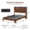 ModernLuxe Queen/Full XL Size Bed Frame with Storage Headboard, Built-in Charging Station, Wavy Design, Quiet Support - 4 of 4