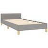 vidaXL Bed Frame with Headboard Light Gray 39.4 in.x74.8 in. Twin Fabric - 4 of 4