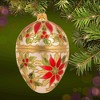 Miss Christmas 5.5 Inch Holiday Poinsettia Pattern Christmas Tree Ornament , Christmas Decor Holiday Flower Faberge (1PC) - 2 of 4