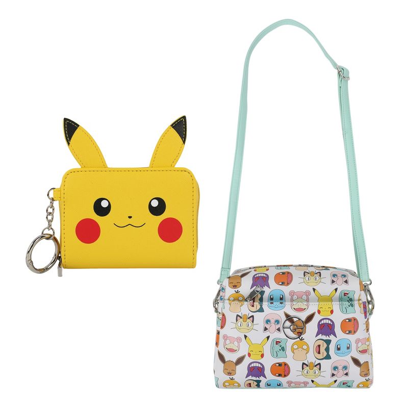 Pokemon First Generation Faces Crossbody Handbag & Pikachu Zip-Around Wallet Kit, 1 of 7