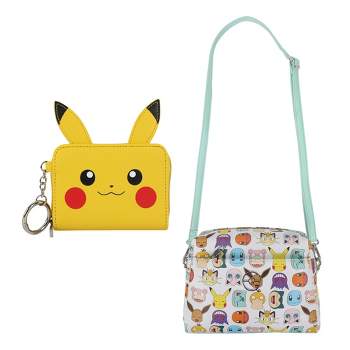 Pokemon First Generation Faces Crossbody Handbag & Pikachu Zip-Around Wallet Kit