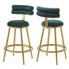 27.65" Velvet Armless Counter Stool (Set of 2) with Soft Back, Cushion, and Footrest for Kitchen, Dining Room, or Bedroom - 2 of 4