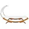 VidaXL Patio Lounge Bed with Canopy 65 in.x79.9 in.x49.6 in. Solid Bent Wood Cream - 4 of 4